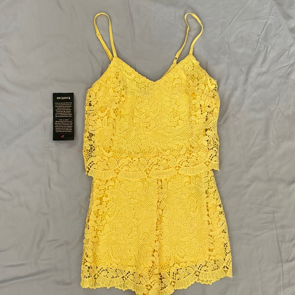 Yellow net romper